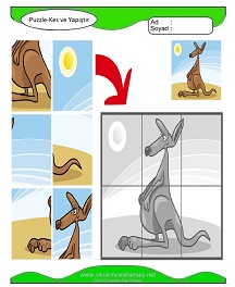 Puzzle Kes Yapıştır Çalışma Sayfaları